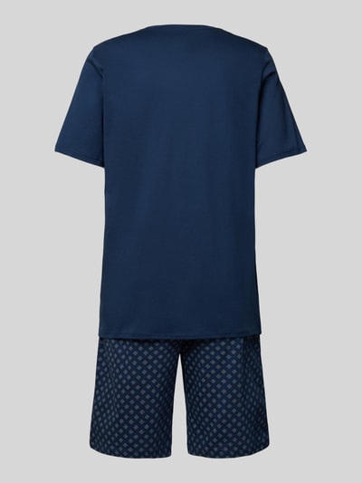 Schiesser Pyjama mit geripptem V-Ausschnitt Marine 3