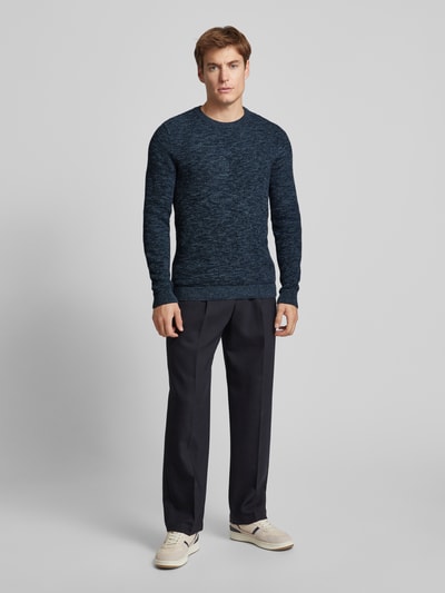 SELECTED HOMME Gebreide pullover met ronde hals, model 'NEWVINCEBUBBL' Jeansblauw - 1