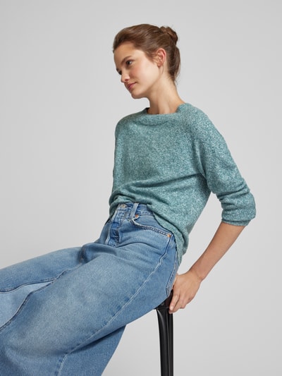 Only Gebreide pullover met ronde hals, model 'RICA' Oceaanblauw gemêleerd - 3