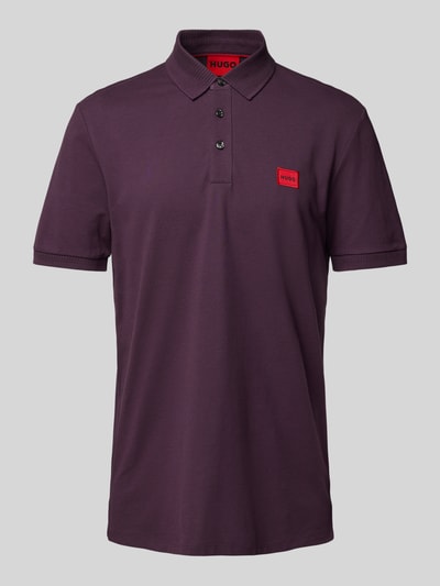 HUGO Poloshirt mit Label-Patch Modell 'Dereso' Pflaume 2