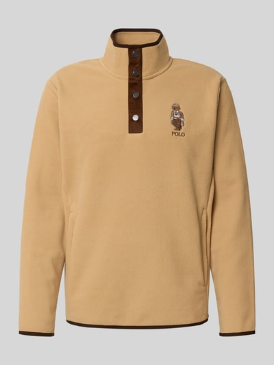 Polo Ralph Lauren Fleecepullover met opstaande kraag en stitching Camel - 2