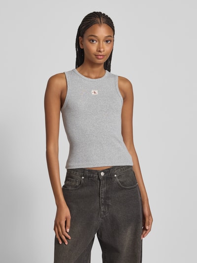 Calvin Klein Jeans Tanktop mit Label-Detail Hellgrau Melange 4