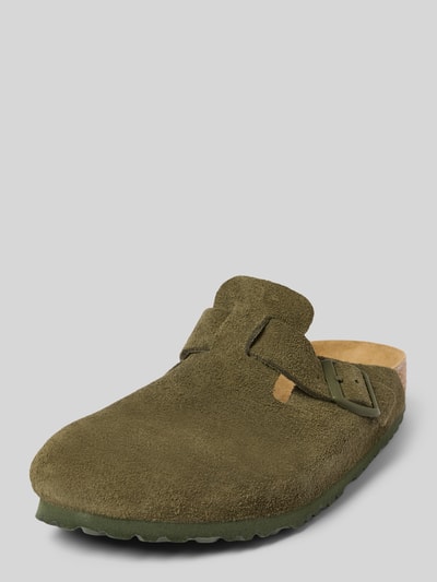 Birkenstock Leren slippers met doornsluiting, model 'BOSTON' Donkergroen - 1