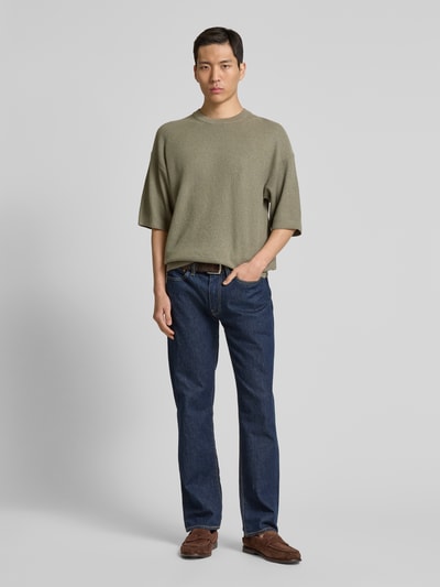 Jack & Jones Premium Gebreid shirt met ronde hals, model 'KALEB' Olijfgroen - 1