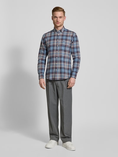 Fynch-Hatton Regular Fit Flanellhemd mit Button-Down-Kragen Marine 1