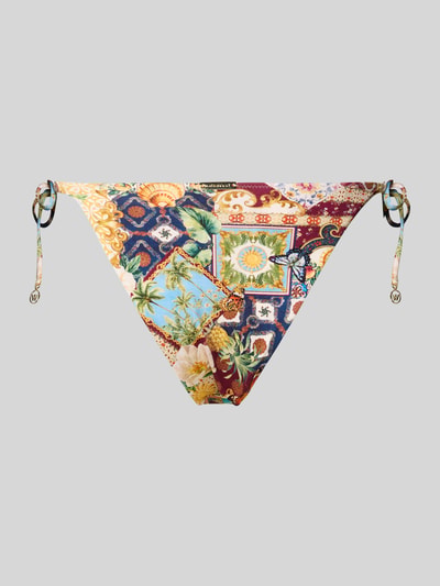 Produktfoto, bikini broekje met zij-vetersluiting model 'TREASURED TROVE' van WATERCULT, materiaalmix met stretch, nauwsluitende pasvorm, all-over look