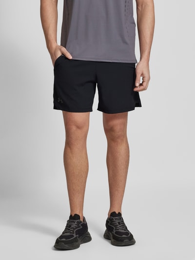 Under Armour Korte regular fit broek met elastische band met label, model 'Vanish' Zwart - 4