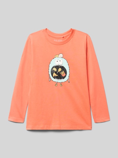 Blue Seven Shirt met lange mouwen en motiefprint Lichtrood - 1