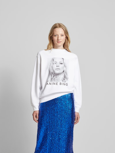 Anine Bing Sweatshirt mit Label-Print Weiss 4