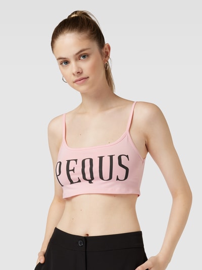 PEQUS Korte top met labelprint Roze - 3