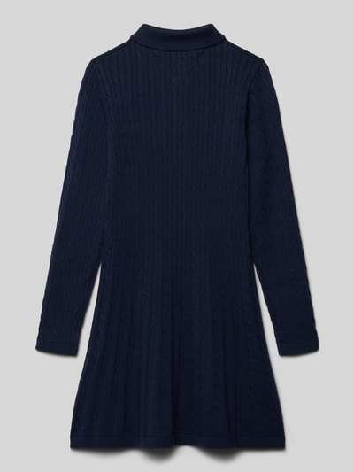 Tommy Hilfiger Teens Getailleerde gebreide jurk van puur katoen Marineblauw - 3
