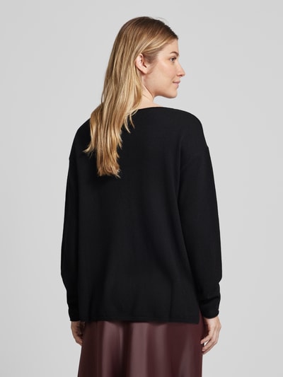 Brax Gebreide pullover met boothals, model 'LIZ' Zwart - 5