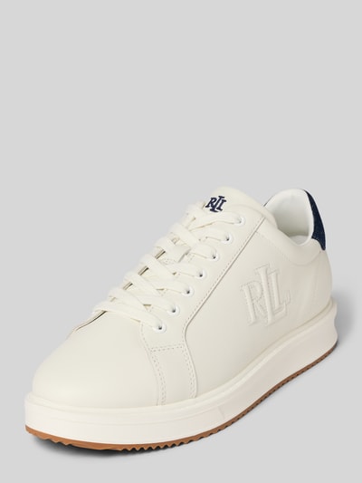 Lauren Ralph Lauren Sneakers van een mix van leer en textiel, model 'AINSLEY' Wit - 1
