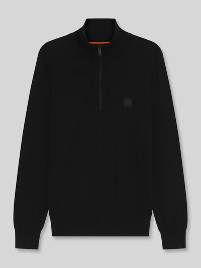 BOSS Orange Regular Fit Troyer aus Baumwoll-Mix mit Kaschmir-Anteil Modell 'Kanobix' Black 2
