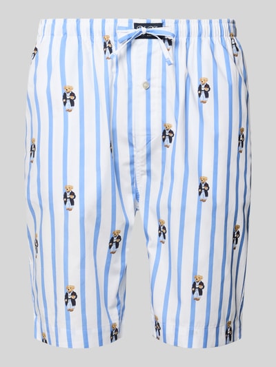 Produktfoto, Pyjamashorts mit Tunnelzug aus reiner Baumwolle von Polo Ralph Lauren Underwear, Optik: Mehrfarbig, Passform: Regular-Fit, Bundabschluss: Tunnelzug, Material: Reine Baumwolle, vertikale Streifen und Polo-Bear-Print, glatte Textur