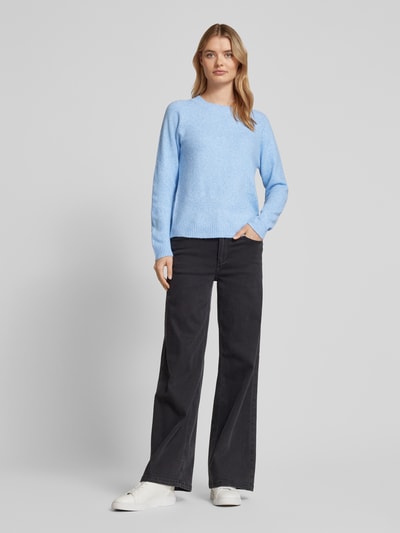 Vero Moda Weicher Langarm Pullover mit Rundhalsausschnitt Modell 'DOFFY' Hellblau 1