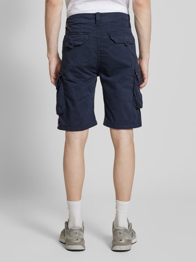 Alpha Industries Regular fit korte cargobroek met labelstitching, model 'CREW SHORT' Donkerblauw - 5