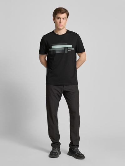 BOSS Green T-Shirt mit Label-Print Black 1