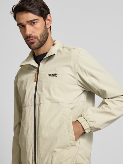 Tom Tailor Denim Regular Fit Funktionsjacke mit Label Stitching Beige 3