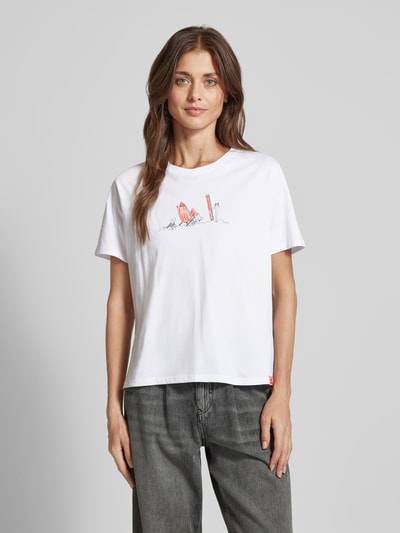 FIRE + ICE T-Shirt mit Label-Print Modell 'LOTTE' Weiss 4