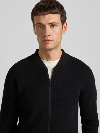 Tom Tailor Denim Regular Fit Strickjacke aus reiner Baumwolle BLACK 3
