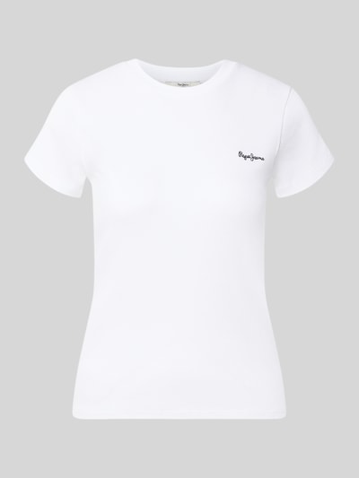 Pepe Jeans Regular Fit T-Shirt aus Baumwoll-Mix Modell 'MERIDA' Weiss 1