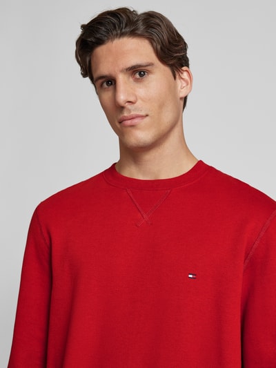 Tommy Hilfiger Sweatshirt mit Label-Stitching Dunkelrot 3