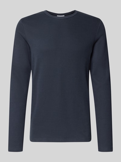 Lindbergh Shirt met lange mouwen, ronde hals en labeldetail Donkerblauw - 2