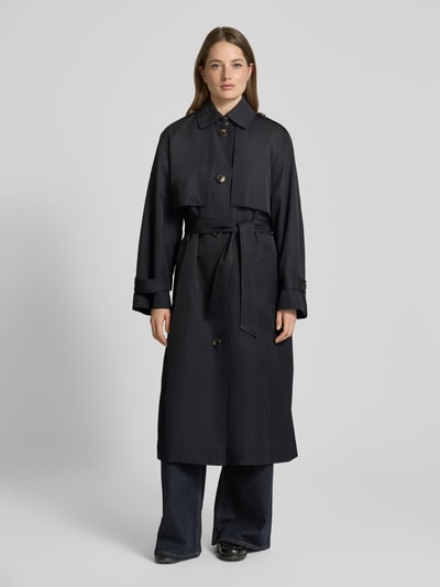 Jake*s Casual Trenchcoat met strikceintuur Zwart - 4