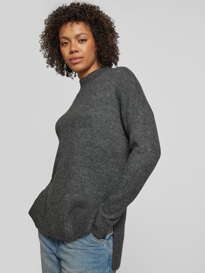 Vero Moda Oversized gebreide pullover met opstaande kraag, model 'LEFILE' Middengrijs - 3