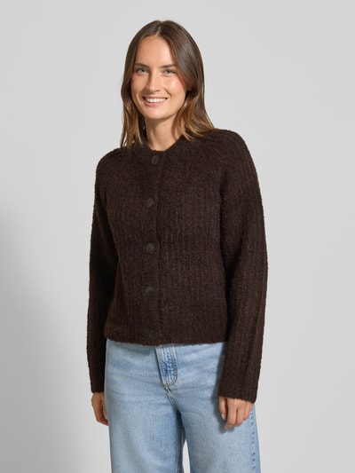 Vero Moda Relaxed Fit Strickjacke mit Woll-Anteil Modell 'CARMEN' Schoko 4
