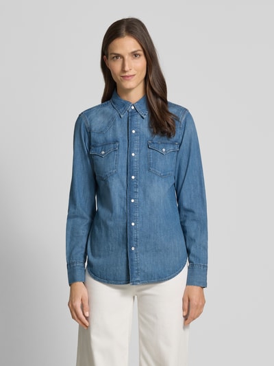 Polo Ralph Lauren Regular fit jeansblouse met klepzakken Jeansblauw - 4