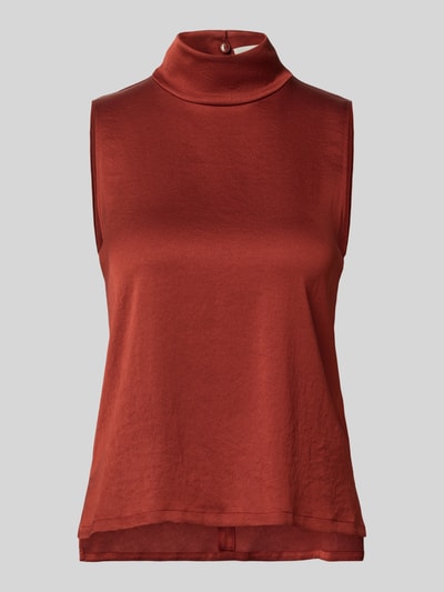 Produktfoto, Blusentop mit Stehkragen Modell 'ALARIA' von DRYKORN aus Material-Mix mit Stretch-Anteil in Regular-Fit, Farbe rostrot