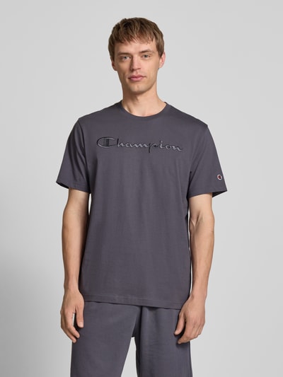 CHAMPION T-shirt met labelstitching, model 'ICONS' Antraciet - 4