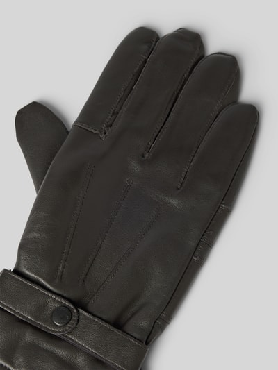 Barbour Handschuhe mit Druckknopfverschluss Modell 'Burnished' Dunkelbraun 3