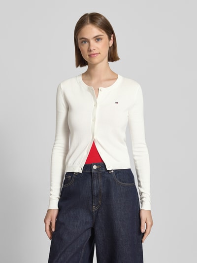 Tommy Jeans Regular fit cardigan van katoen Offwhite - 4