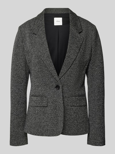 s.Oliver BLACK LABEL Slim Fit Blazer aus Interlockjersey Mittelgrau Melange 1