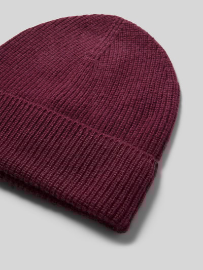 Christian Berg Woman Mütze aus reinem Kaschmir in Strick-Optik Bordeaux 2