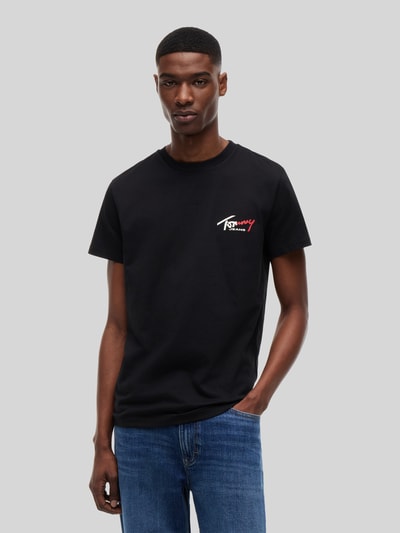 Tommy Jeans Slim Fit T-Shirt aus reiner Baumwolle Black 4