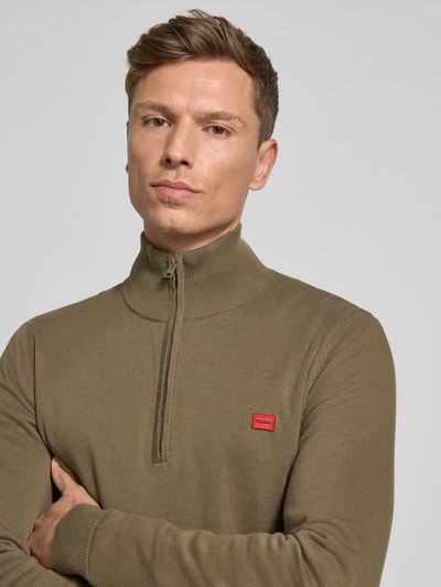 HUGO Regular fit schipperstrui van puur katoen, model 'SAN QUINTUS' Taupe - 3