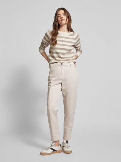 Vero Moda Tapered Leg Chino mit Knopf in Hornoptik Modell 'CHRISTY' Beige 1