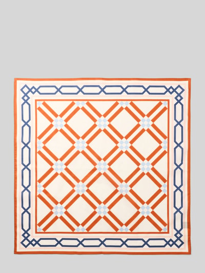 Produktfoto, Tuch aus reiner Baumwolle Modell 'NICOLAJ BANDANA' von SELECTED HOMME, geometryczny wzór, kolory pomarańczowy, niebieski, biały, materiał czysta bawełna