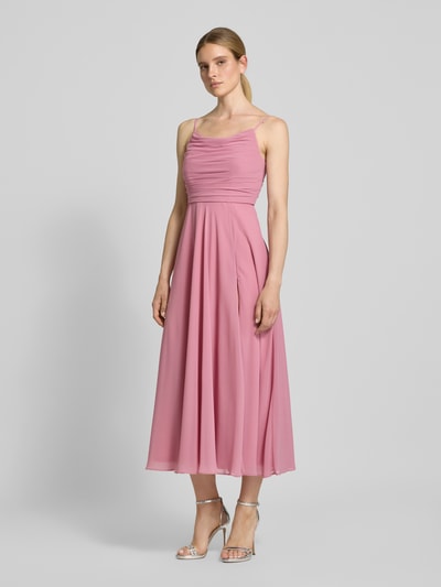 Jake*s Cocktail Cocktailkleid mit Wasserfall-Ausschnitt Rose Melange 1