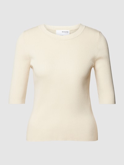 Selected Femme Gebreide pullover met 1/2-mouwen, model 'MALA' Ecru - 2