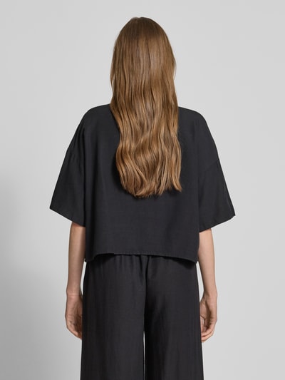 Review Boxy Fit Hemdbluse mit Leinen-Anteil Black 5