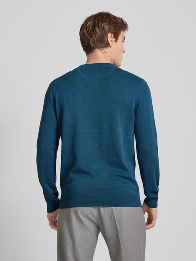 Christian Berg Men Strickpullover mit Woll-Anteil und Rundhalsausschnitt Smaragd Melange 5