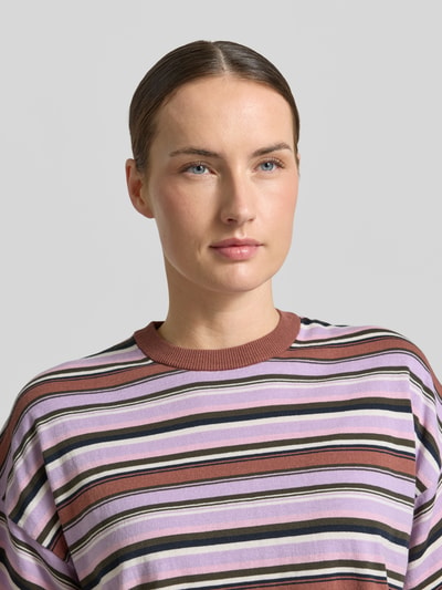 Stefanel t-shirt z obniżoną linią ramion Jasnofioletowy 3