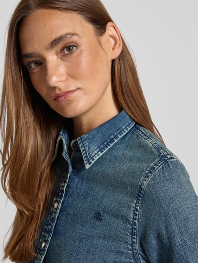 Lauren Ralph Lauren Jeansbluse mit Label-Stitching Jeansblau 3