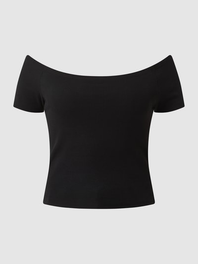 URBAN CLASSICS Off-Shoulder-Shirt mit Rippenstruktur  Black 2