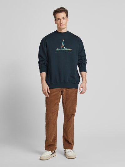 Forét Regular Fit Sweatshirt mit Rundhalsausschnitt Modell 'HUNT' Marine 1